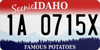 ID license plate 1A0715X