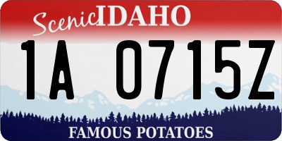 ID license plate 1A0715Z