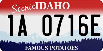 ID license plate 1A0716E