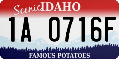 ID license plate 1A0716F