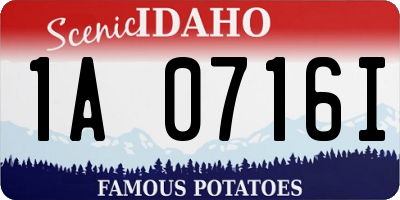 ID license plate 1A0716I