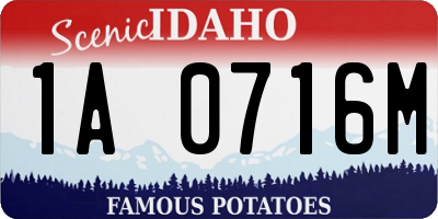 ID license plate 1A0716M