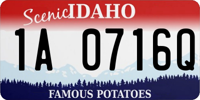 ID license plate 1A0716Q