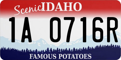 ID license plate 1A0716R