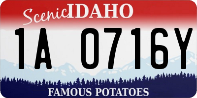 ID license plate 1A0716Y