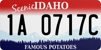 ID license plate 1A0717C