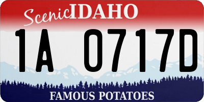 ID license plate 1A0717D
