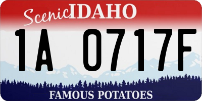 ID license plate 1A0717F