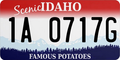 ID license plate 1A0717G