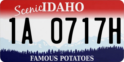 ID license plate 1A0717H
