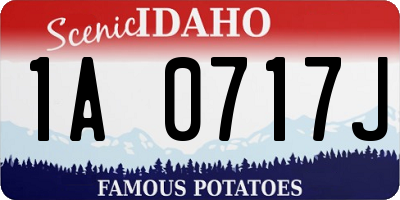 ID license plate 1A0717J
