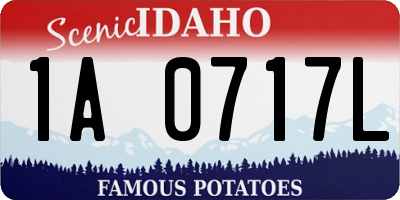 ID license plate 1A0717L