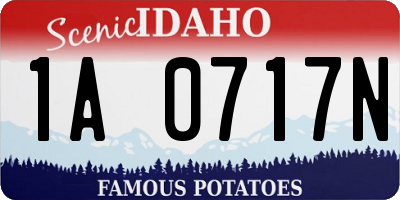 ID license plate 1A0717N