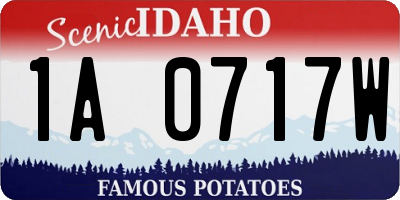 ID license plate 1A0717W