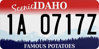ID license plate 1A0717Z