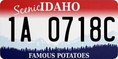 ID license plate 1A0718C