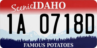 ID license plate 1A0718D