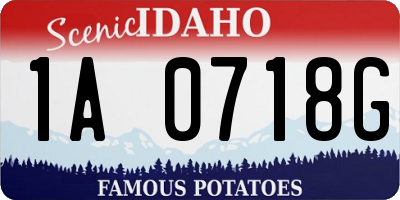 ID license plate 1A0718G