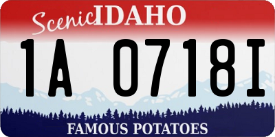 ID license plate 1A0718I