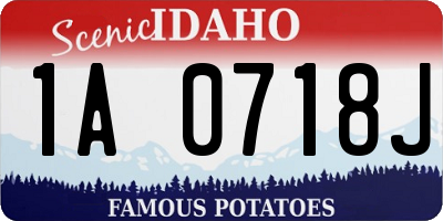 ID license plate 1A0718J