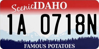 ID license plate 1A0718N
