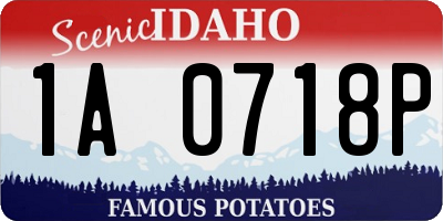 ID license plate 1A0718P