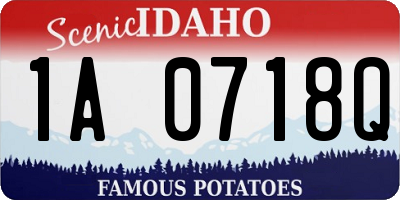 ID license plate 1A0718Q