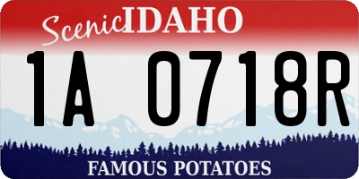 ID license plate 1A0718R
