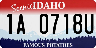 ID license plate 1A0718U