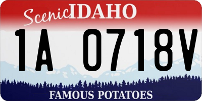 ID license plate 1A0718V
