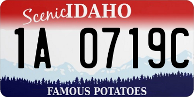 ID license plate 1A0719C