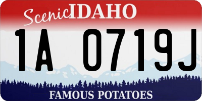 ID license plate 1A0719J