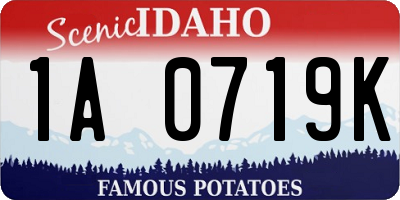 ID license plate 1A0719K