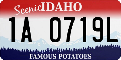 ID license plate 1A0719L