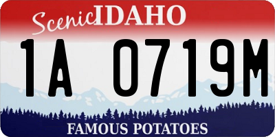 ID license plate 1A0719M
