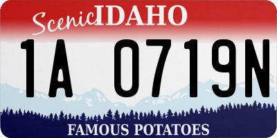 ID license plate 1A0719N
