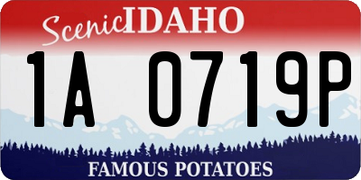 ID license plate 1A0719P