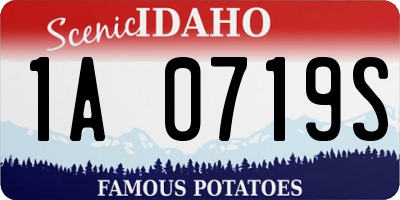 ID license plate 1A0719S