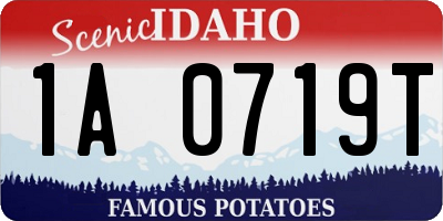 ID license plate 1A0719T