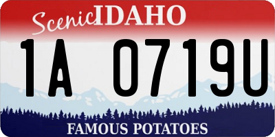 ID license plate 1A0719U