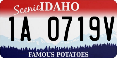 ID license plate 1A0719V