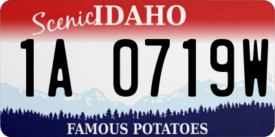 ID license plate 1A0719W