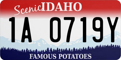 ID license plate 1A0719Y
