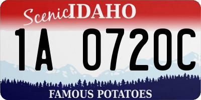 ID license plate 1A0720C