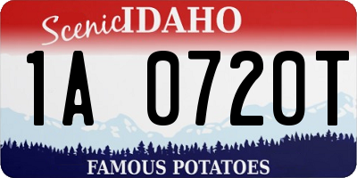 ID license plate 1A0720T