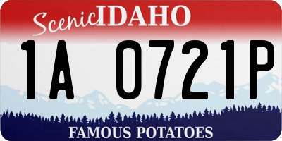ID license plate 1A0721P