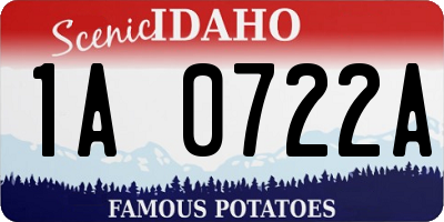 ID license plate 1A0722A