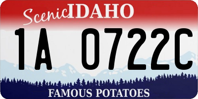 ID license plate 1A0722C