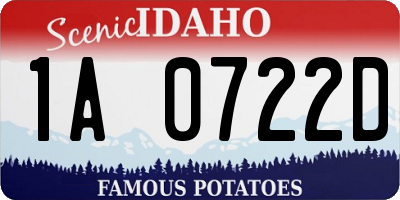 ID license plate 1A0722D