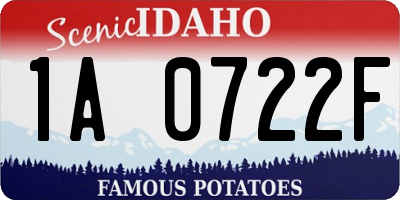 ID license plate 1A0722F